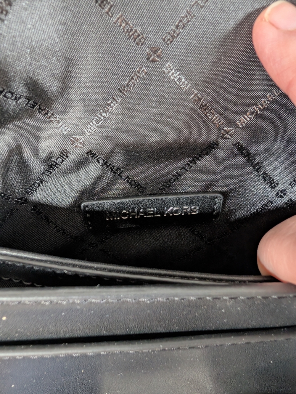 NWT‎ Michael Kors black and silver chain detail purse - Picture 6 of 10